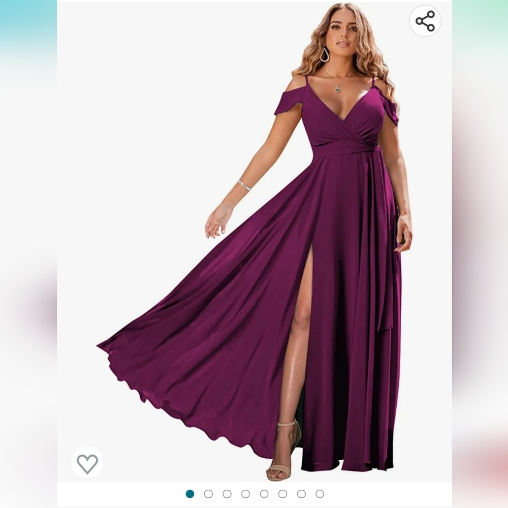 Plum Chiffon Dress with pockets